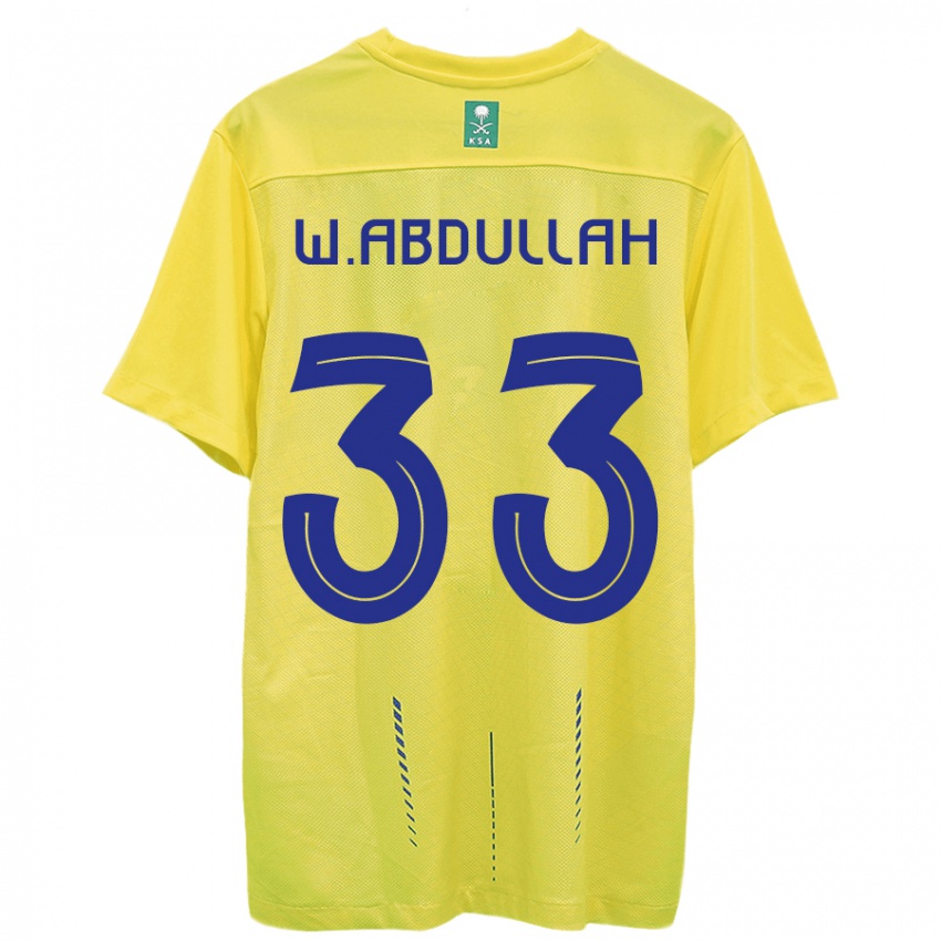 Herren Waleed Abdullah #33 Gelb Heimtrikot Trikot 2023/24 T-Shirt