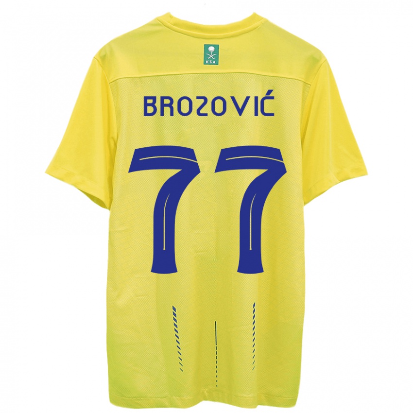 Herren Marcelo Brozovic #77 Gelb Heimtrikot Trikot 2023/24 T-Shirt