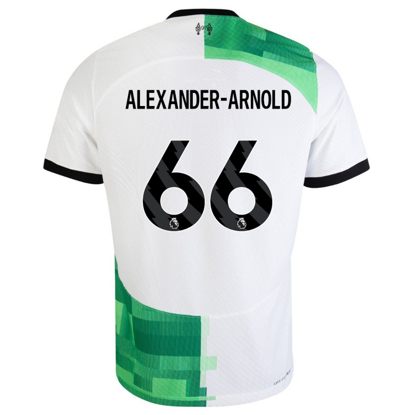 Herren Trent Alexander-Arnold #66 Weiß Grün Auswärtstrikot Trikot 2023/24 T-Shirt