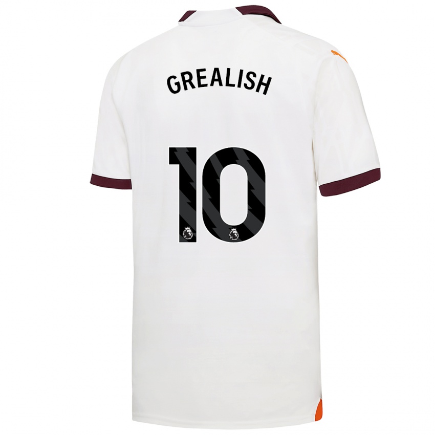 Herren Jack Grealish #10 Weiß Auswärtstrikot Trikot 2023/24 T-Shirt