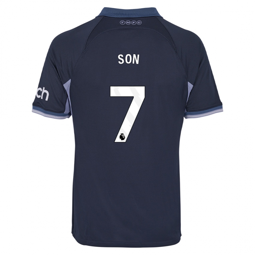 Herren Heung-Min Son #7 Dunkelblau Auswärtstrikot Trikot 2023/24 T-Shirt