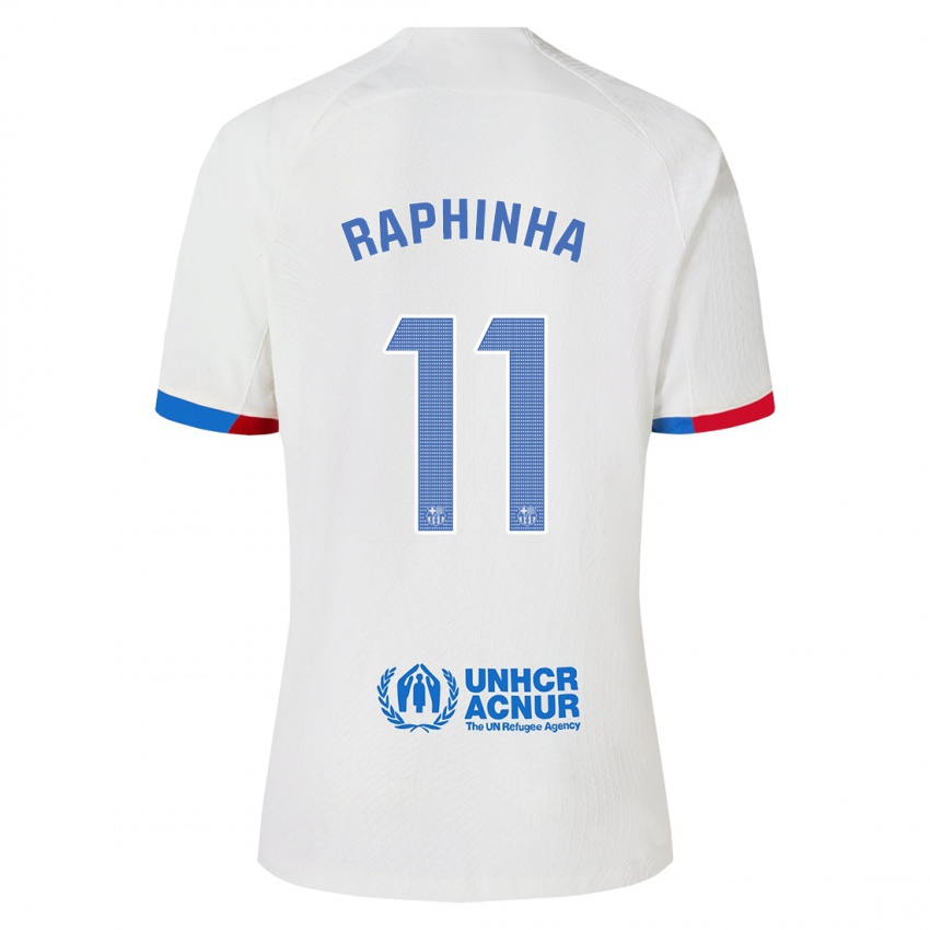Herren Raphinha #11 Weiß Auswärtstrikot Trikot 2023/24 T-Shirt