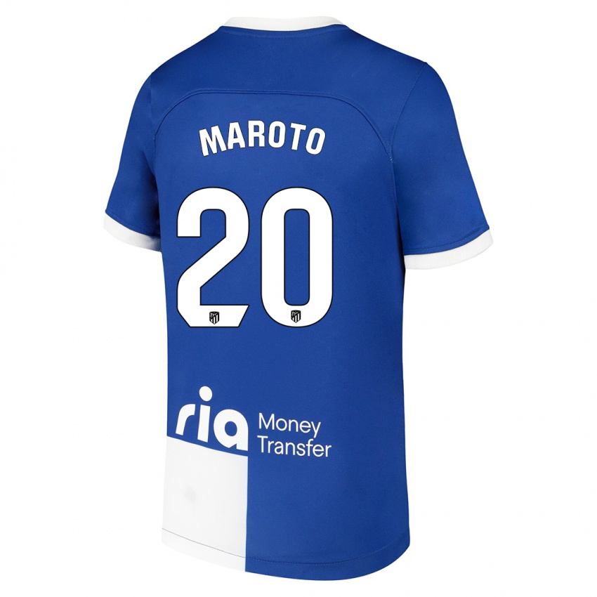 Herren Mario Maroto #20 Blau Weiss Auswärtstrikot Trikot 2023/24 T-Shirt