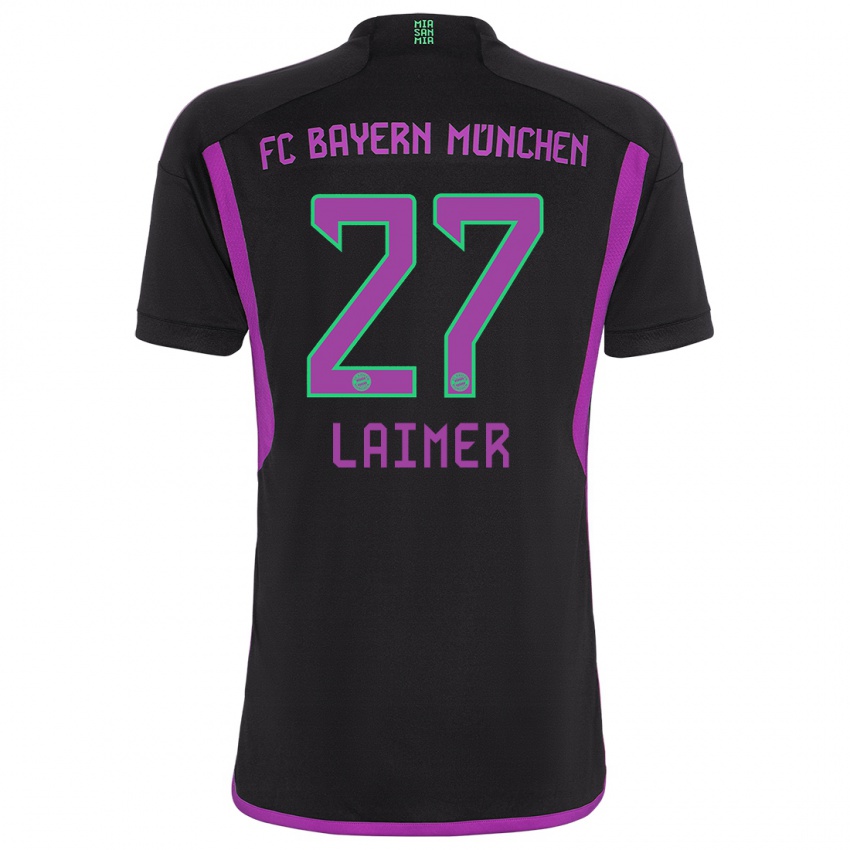 Herren Konrad Laimer #27 Schwarz Auswärtstrikot Trikot 2023/24 T-Shirt