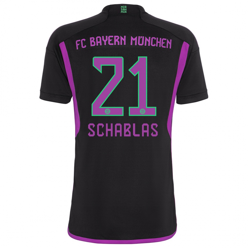 Herren Matteo Schablas #21 Schwarz Auswärtstrikot Trikot 2023/24 T-Shirt