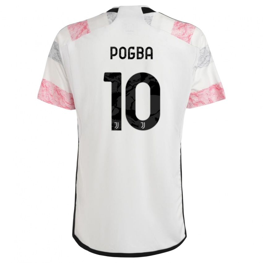 Herren Paul Pogba #10 Weiß Rosa Auswärtstrikot Trikot 2023/24 T-Shirt