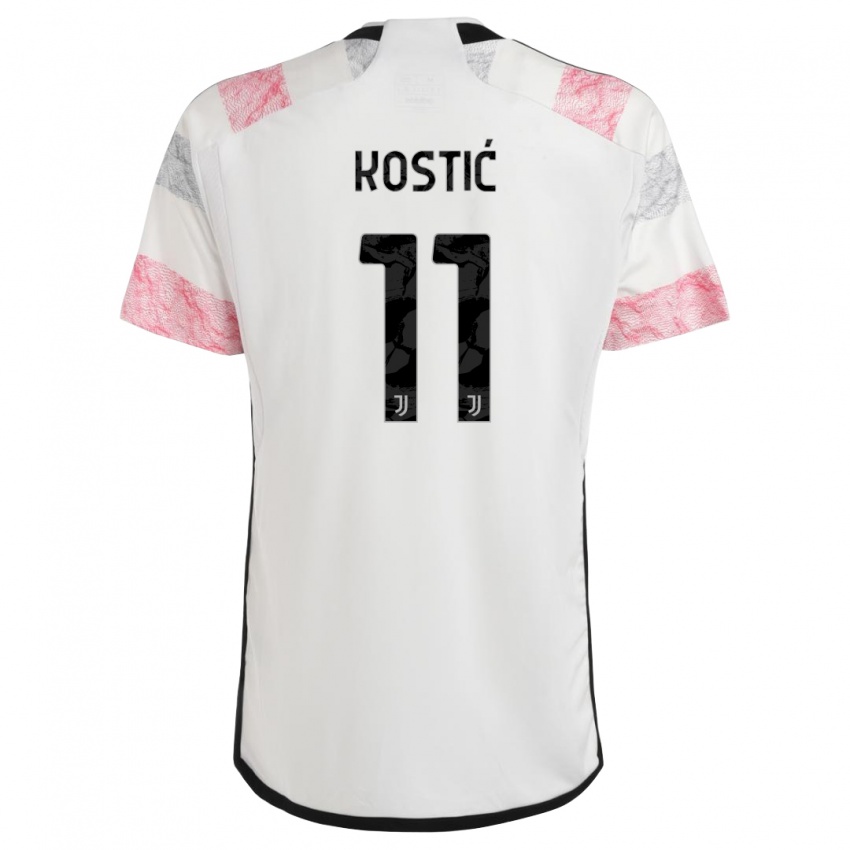 Herren Filip Kostic #11 Weiß Rosa Auswärtstrikot Trikot 2023/24 T-Shirt