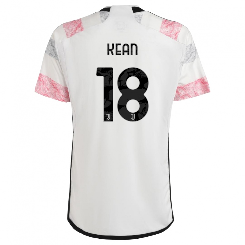 Herren Moise Kean #18 Weiß Rosa Auswärtstrikot Trikot 2023/24 T-Shirt