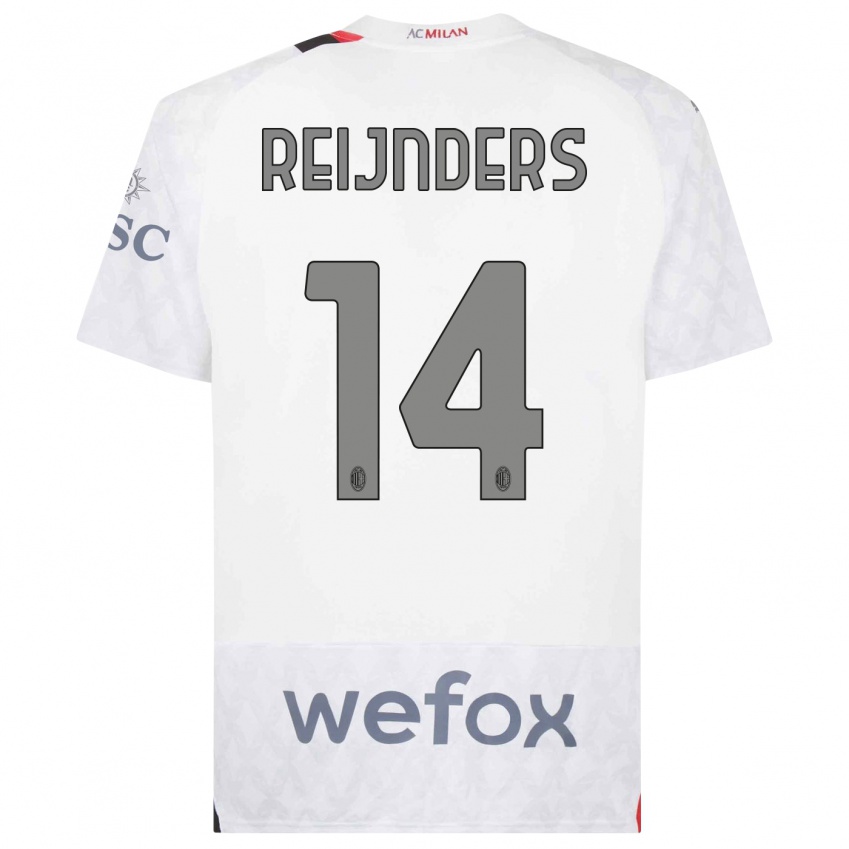 Herren Tijjani Reijnders #14 Weiß Auswärtstrikot Trikot 2023/24 T-Shirt