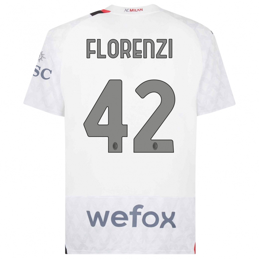 Herren Alessandro Florenzi #42 Weiß Auswärtstrikot Trikot 2023/24 T-Shirt