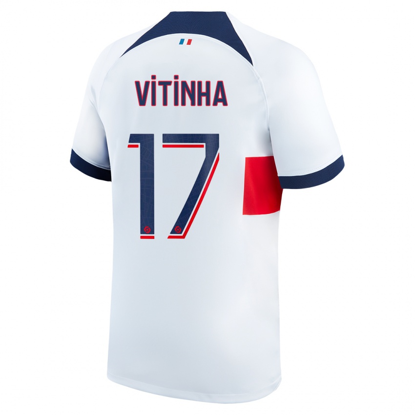 Herren Vitinha #17 Weiß Auswärtstrikot Trikot 2023/24 T-Shirt
