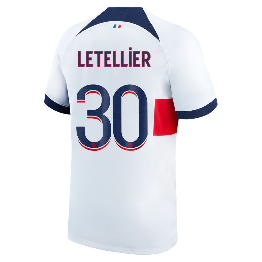 Herren Alexandre Letellier #30 Weiß Auswärtstrikot Trikot 2023/24 T-Shirt