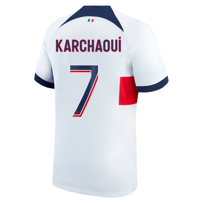 Herren Sakina Karchaoui #7 Weiß Auswärtstrikot Trikot 2023/24 T-Shirt