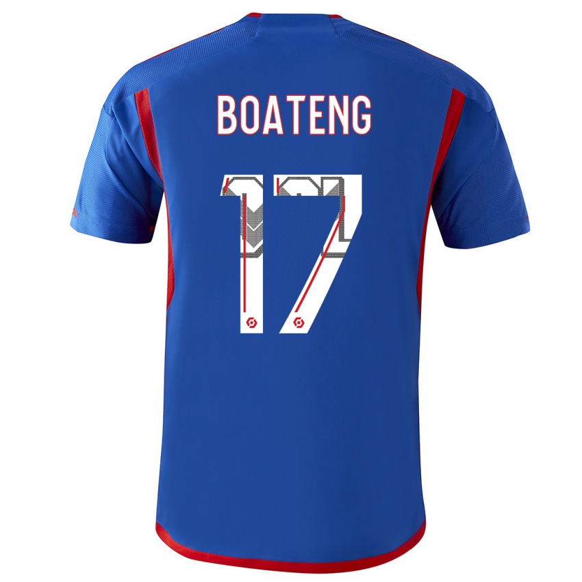 Herren Jerome Boateng #17 Blau Rot Auswärtstrikot Trikot 2023/24 T-Shirt