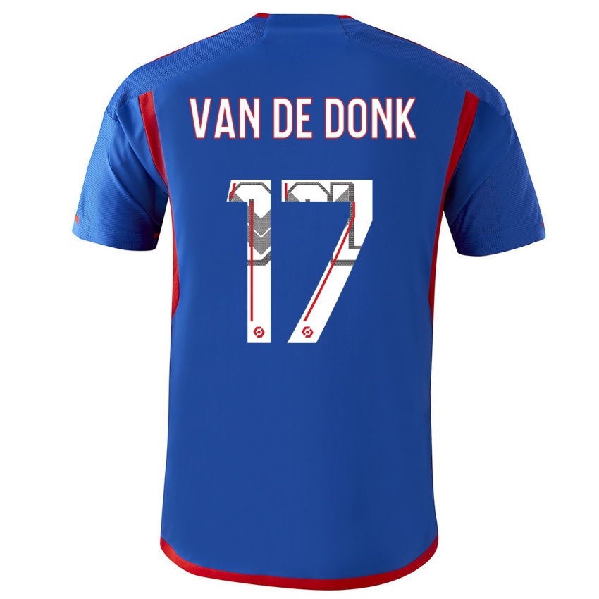 Herren Danielle Van De Donk #17 Blau Rot Auswärtstrikot Trikot 2023/24 T-Shirt