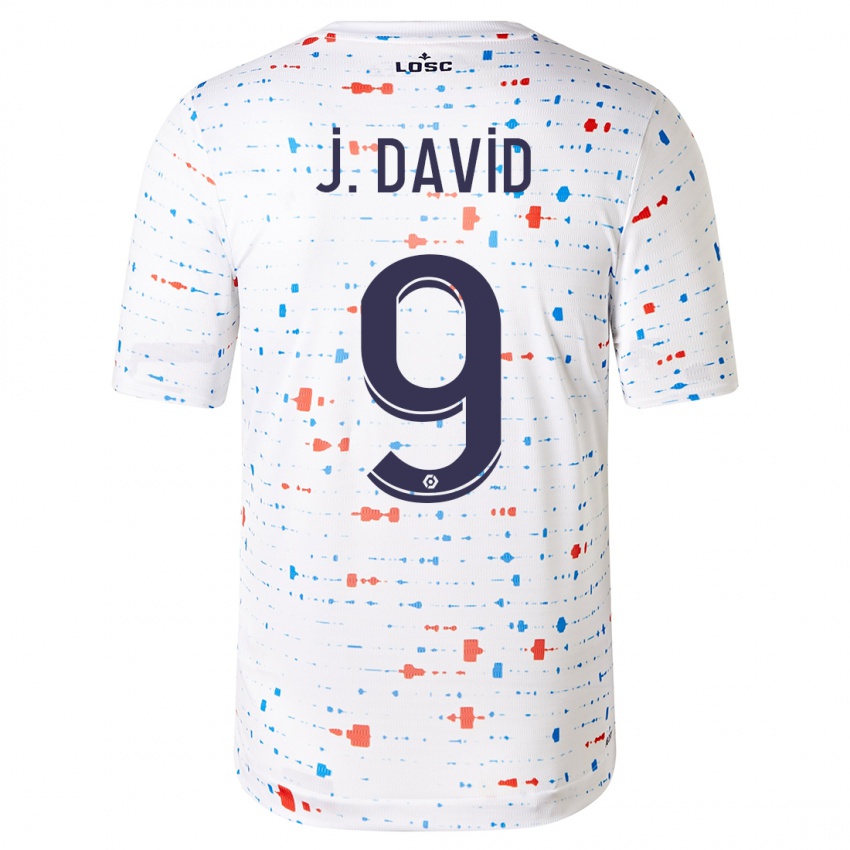 Herren Jonathan David #9 Weiß Auswärtstrikot Trikot 2023/24 T-Shirt