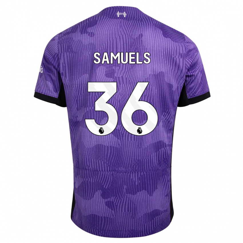 Herren Kerron Samuels #36 Lila Ausweichtrikot Trikot 2023/24 T-Shirt