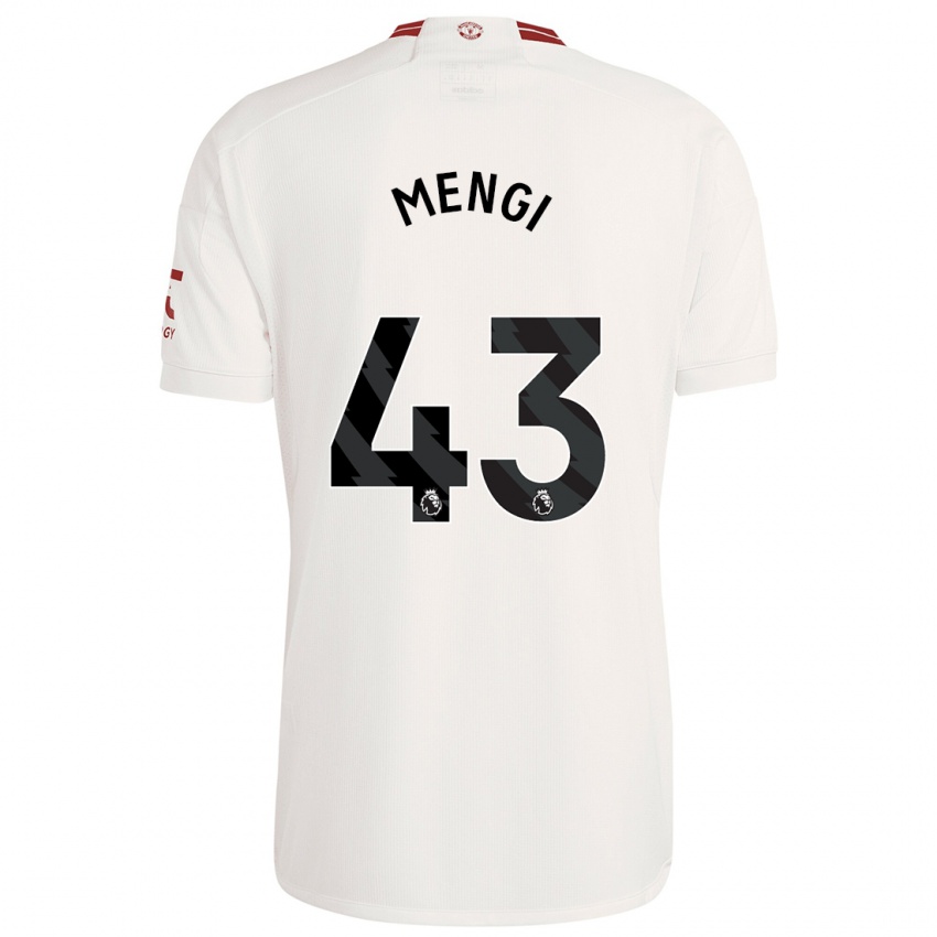 Herren Teden Mengi #43 Weiß Ausweichtrikot Trikot 2023/24 T-Shirt