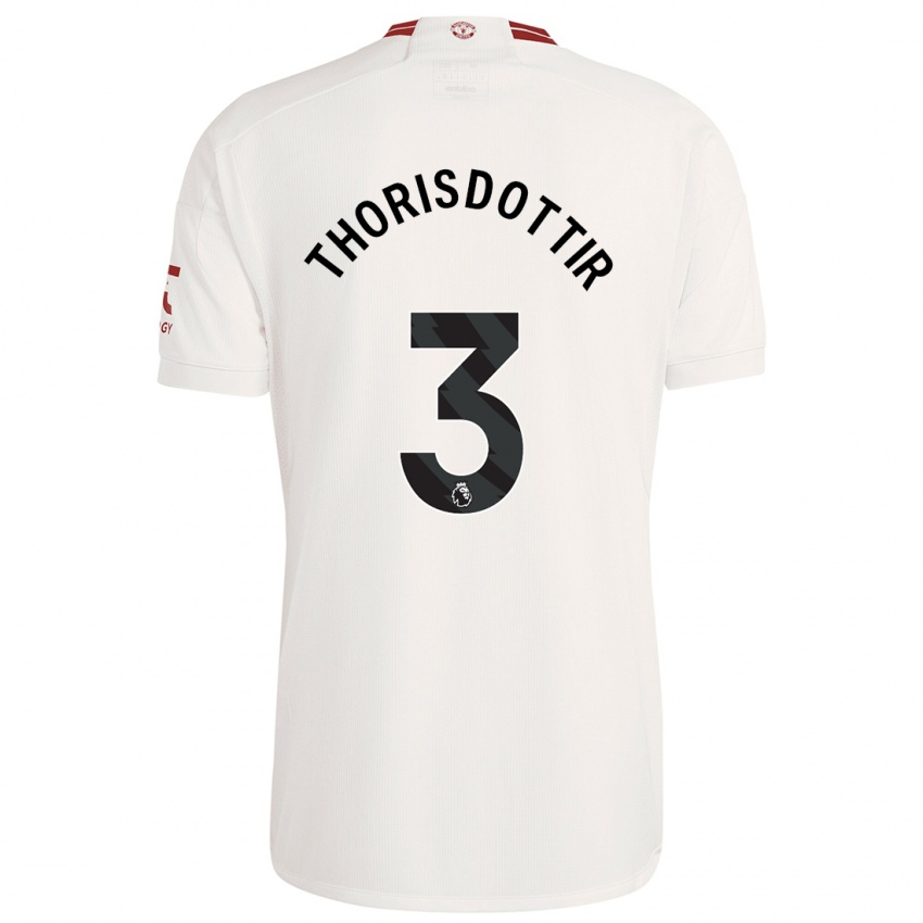 Herren Maria Thorisdottir #3 Weiß Ausweichtrikot Trikot 2023/24 T-Shirt