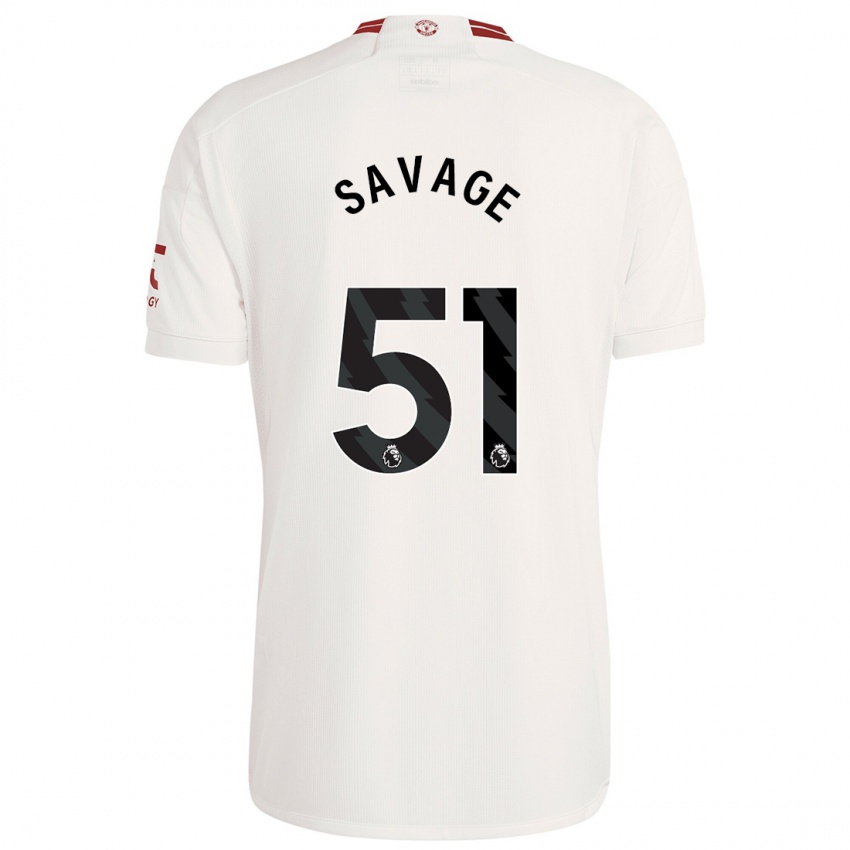 Herren Charlie Savage #51 Weiß Ausweichtrikot Trikot 2023/24 T-Shirt