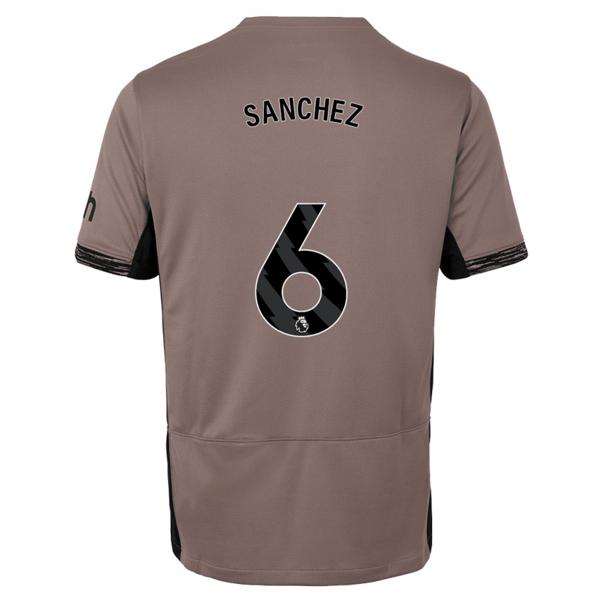 Herren Davinson Sanchez #6 Dunkelbeige Ausweichtrikot Trikot 2023/24 T-Shirt