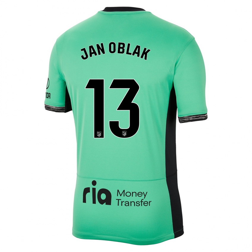 Herren Jan Oblak #13 Frühlingsgrün Ausweichtrikot Trikot 2023/24 T-Shirt