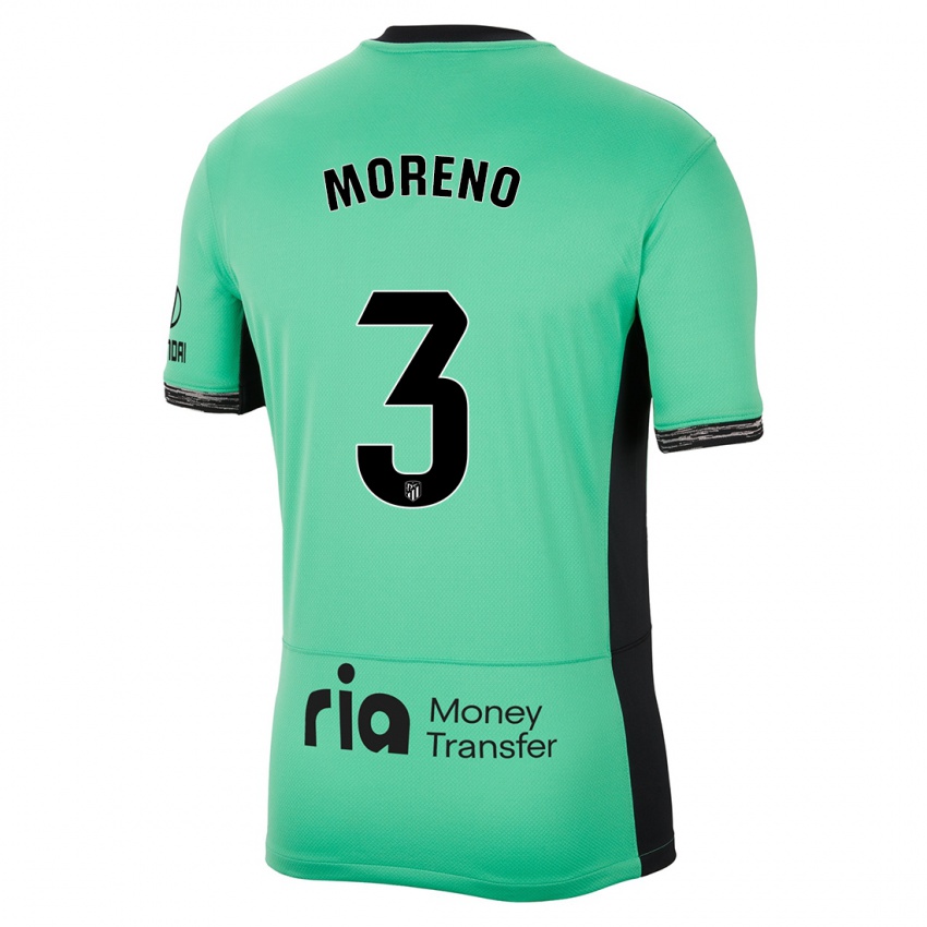 Herren Marco Moreno #3 Frühlingsgrün Ausweichtrikot Trikot 2023/24 T-Shirt