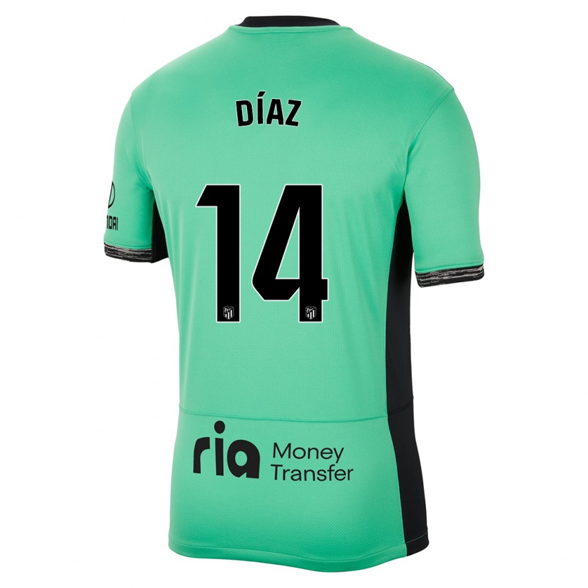 Herren Javier Díaz #14 Frühlingsgrün Ausweichtrikot Trikot 2023/24 T-Shirt