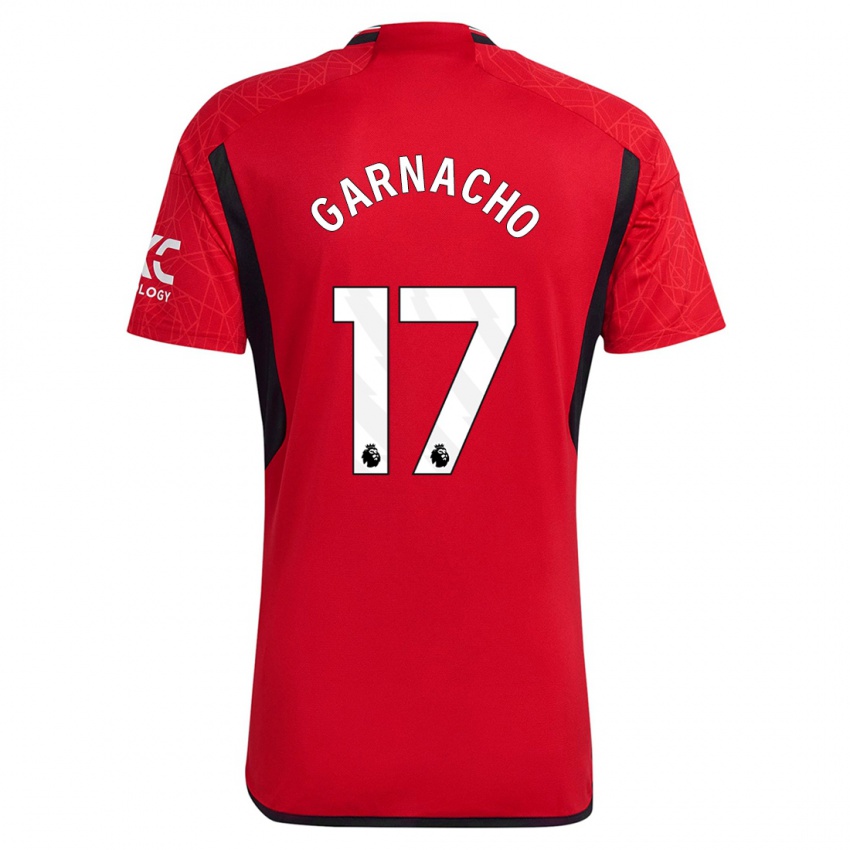 Damen Alejandro Garnacho #17 Rot Heimtrikot Trikot 2023/24 T-Shirt