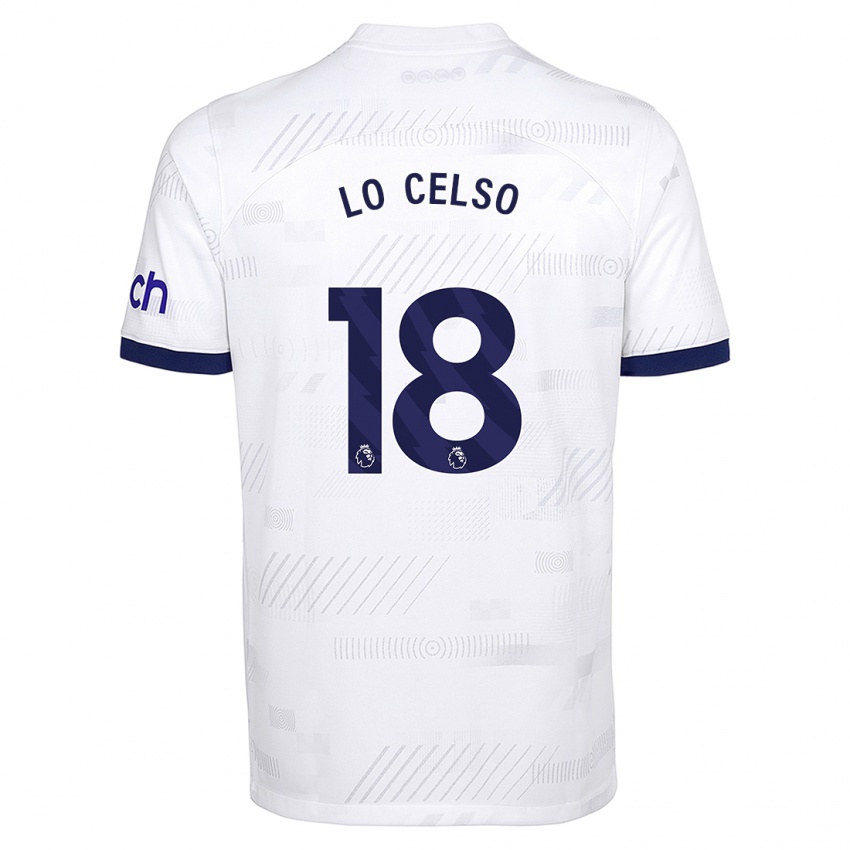 Damen Giovani Lo Celso #18 Weiß Heimtrikot Trikot 2023/24 T-Shirt