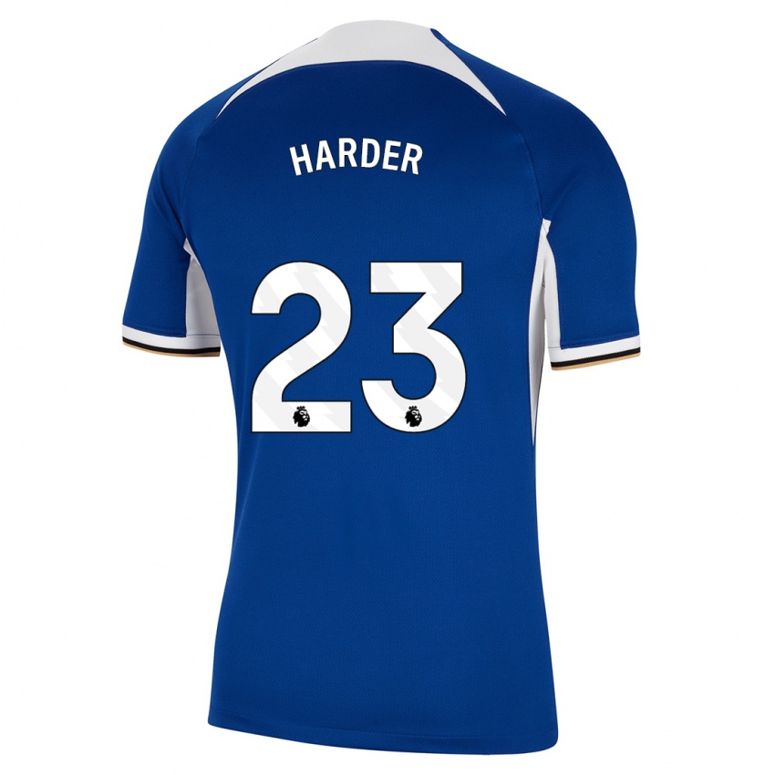 Damen Pernille Harder #23 Blau Heimtrikot Trikot 2023/24 T-Shirt