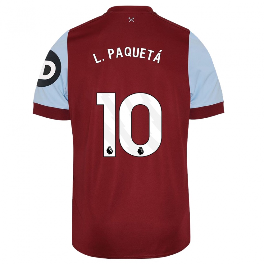 Damen Lucas Paqueta #10 Kastanienbraun Heimtrikot Trikot 2023/24 T-Shirt