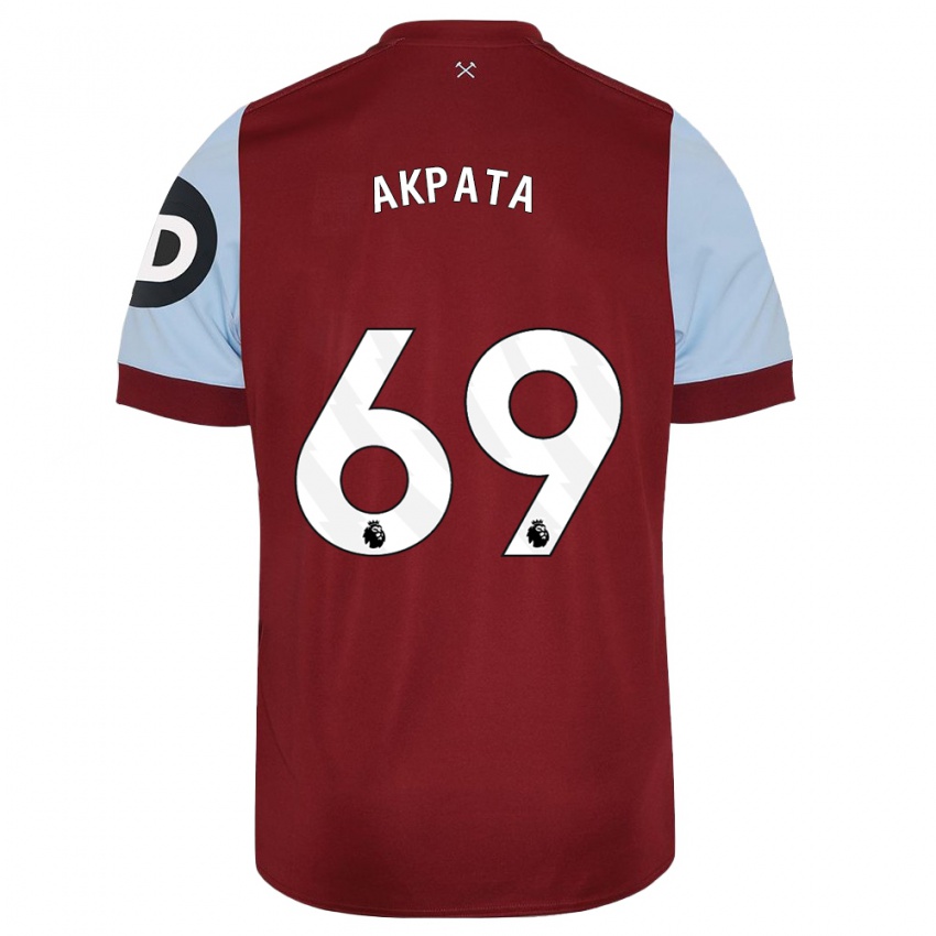 Damen Tyron Akpata #69 Kastanienbraun Heimtrikot Trikot 2023/24 T-Shirt