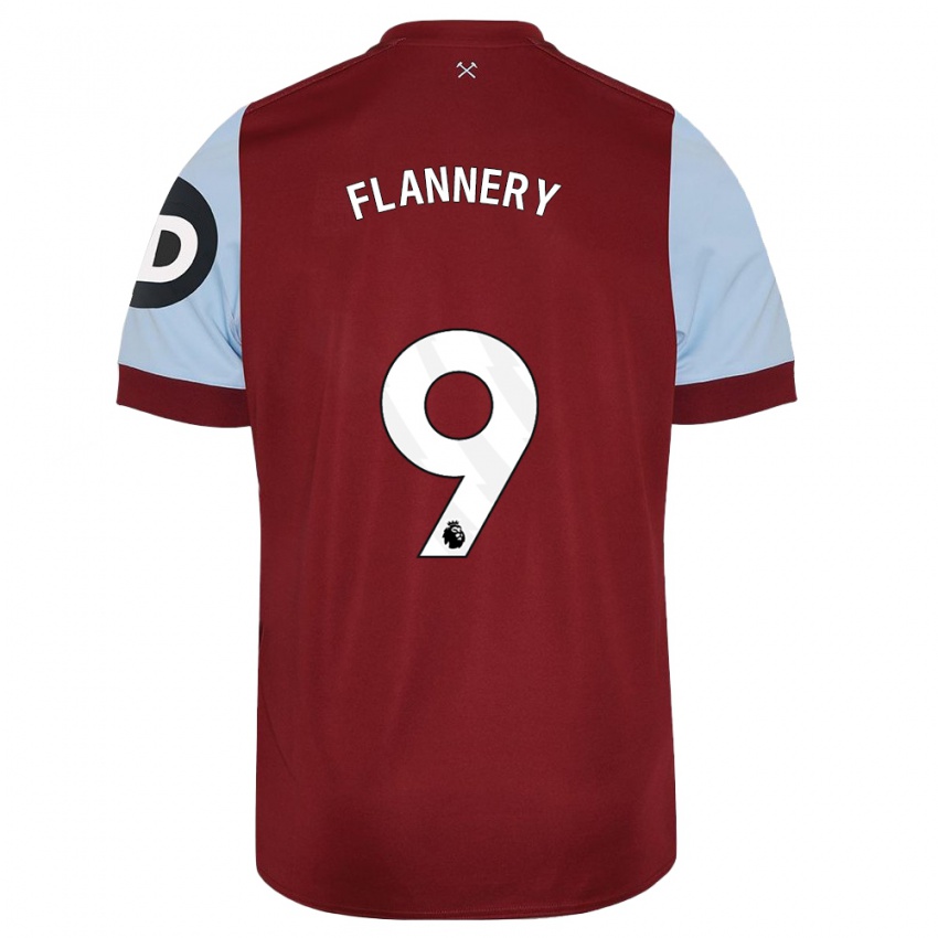 Damen Keira Flannery #9 Kastanienbraun Heimtrikot Trikot 2023/24 T-Shirt