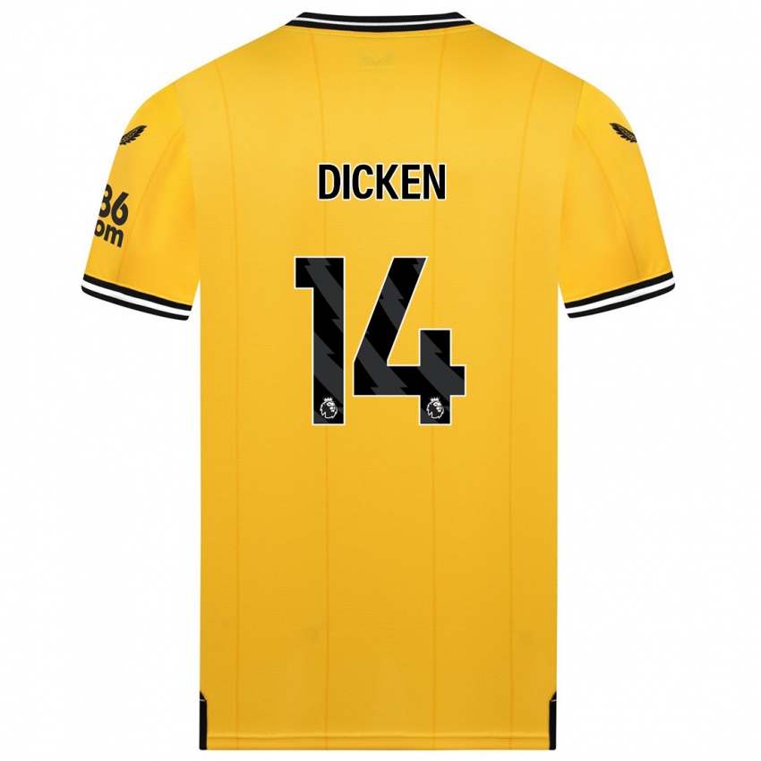 Damen Amy Dicken #14 Gelb Heimtrikot Trikot 2023/24 T-Shirt