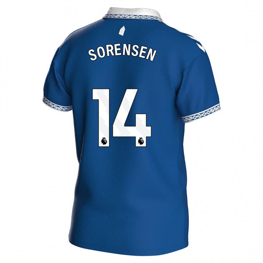 Damen Nicoline Sorensen #14 Königsblau Heimtrikot Trikot 2023/24 T-Shirt