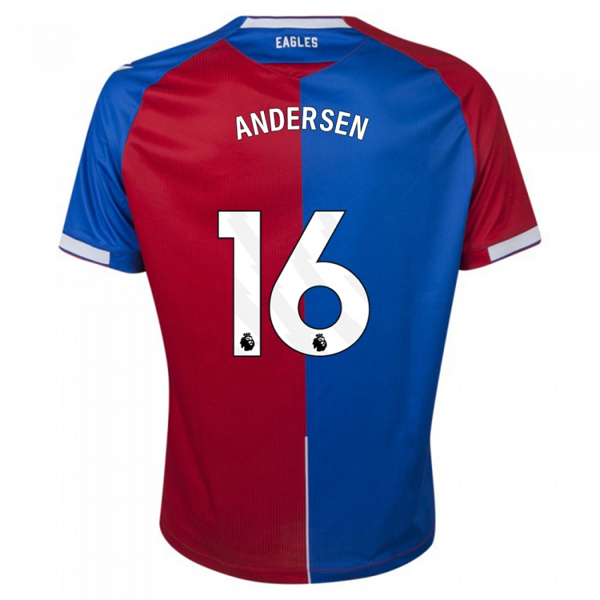 Damen Joachim Andersen #16 Rot Blau Heimtrikot Trikot 2023/24 T-Shirt