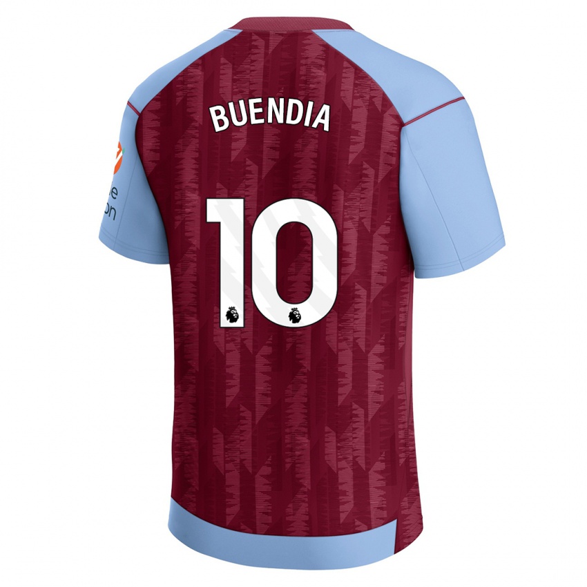 Damen Emiliano Buendia #10 Weinrotblau Heimtrikot Trikot 2023/24 T-Shirt