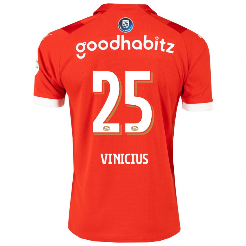 Damen Carlos Vinicius #25 Rot Heimtrikot Trikot 2023/24 T-Shirt