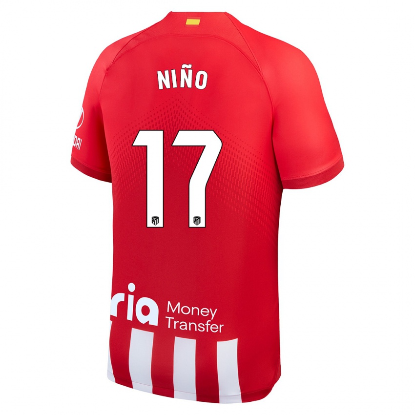 Damen Adrián Niño #17 Rot-Weiss Heimtrikot Trikot 2023/24 T-Shirt