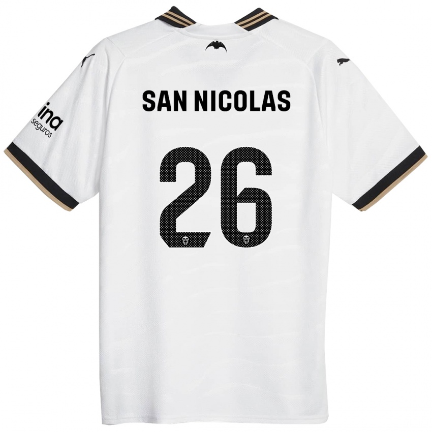 Damen Olga San Nicolas #26 Weiß Heimtrikot Trikot 2023/24 T-Shirt