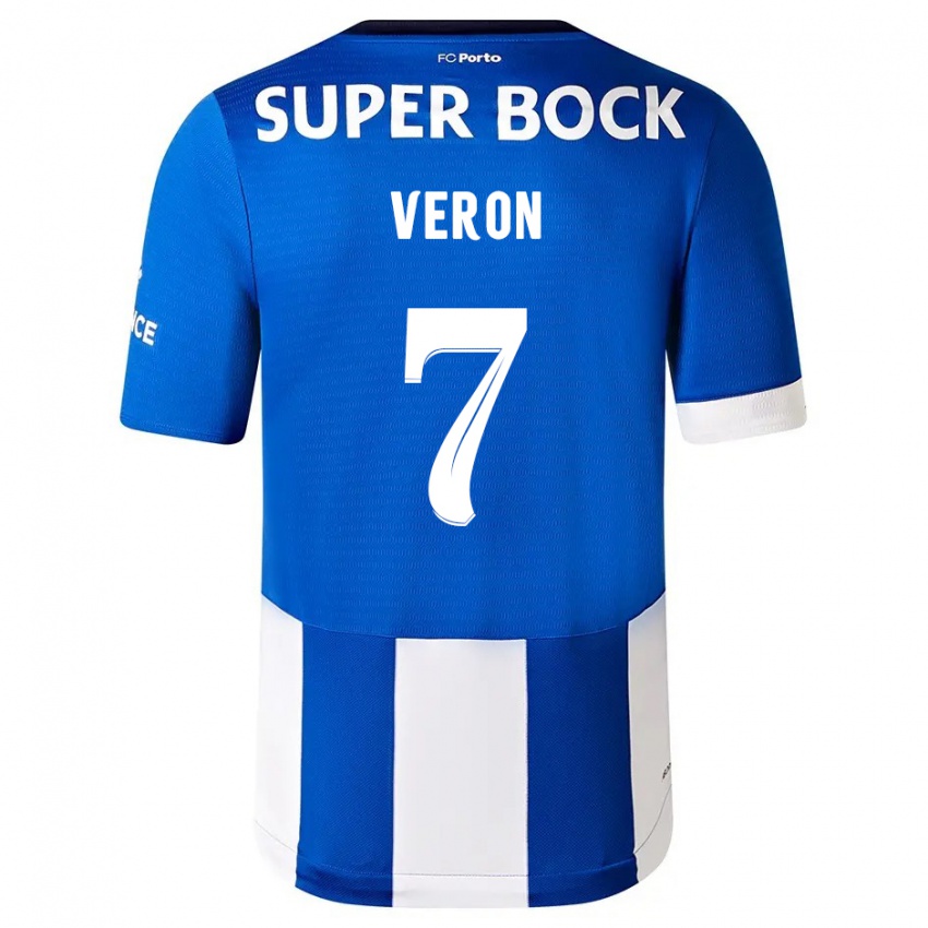 Damen Gabriel Veron #7 Blau Weiss Heimtrikot Trikot 2023/24 T-Shirt