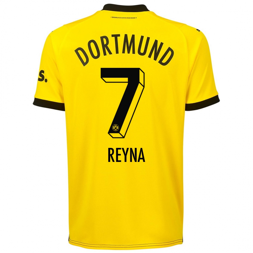 Damen Giovanni Reyna #7 Gelb Heimtrikot Trikot 2023/24 T-Shirt
