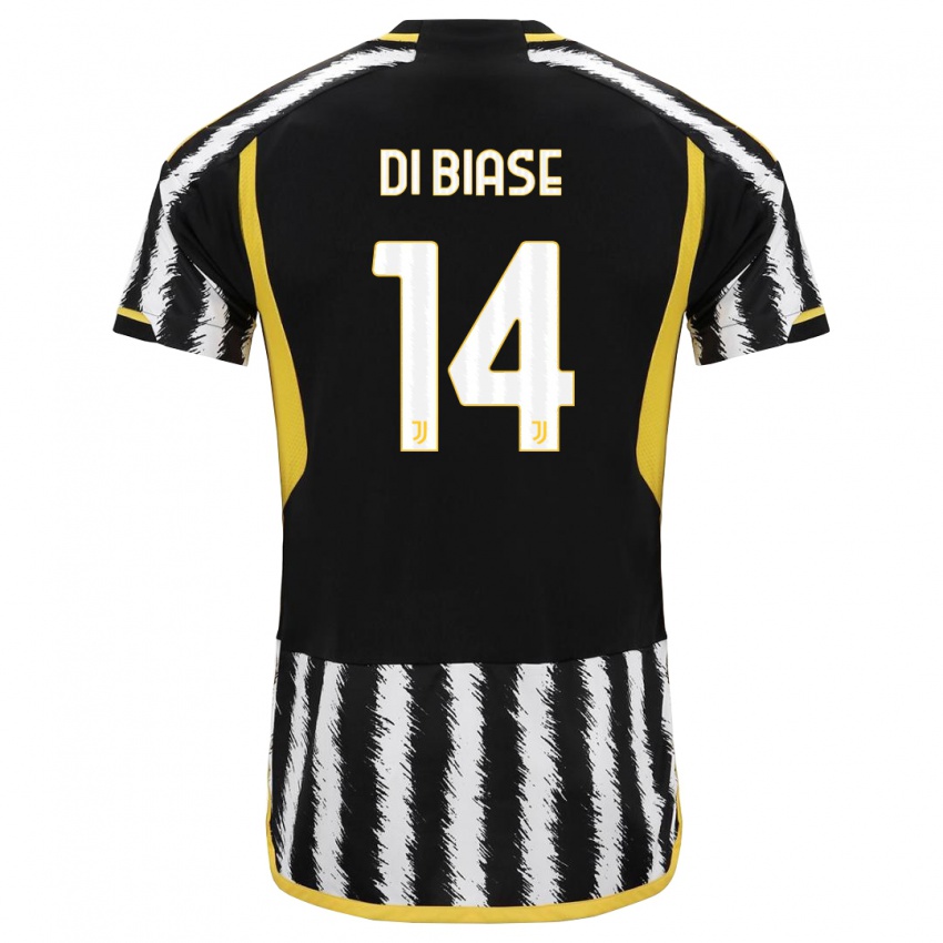 Damen Gianmarco Di Biase #14 Schwarz-Weiss Heimtrikot Trikot 2023/24 T-Shirt