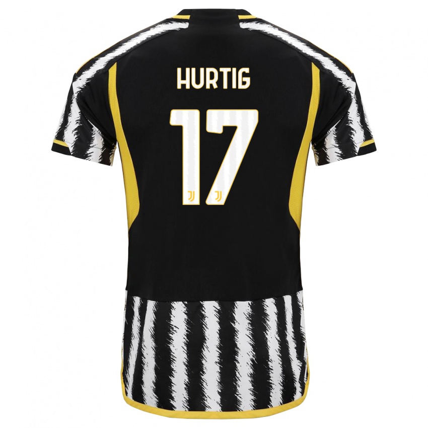 Damen Lina Hurtig #17 Schwarz-Weiss Heimtrikot Trikot 2023/24 T-Shirt