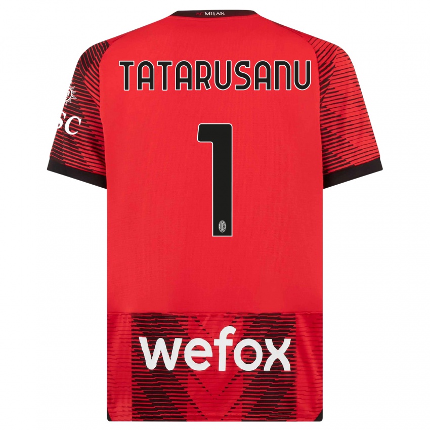 Damen Ciprian Tatarusanu #1 Rot Schwarz Heimtrikot Trikot 2023/24 T-Shirt