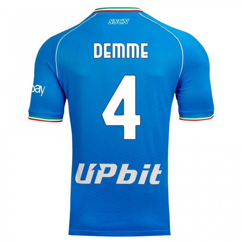 Damen Diego Demme #4 Himmelblau Heimtrikot Trikot 2023/24 T-Shirt