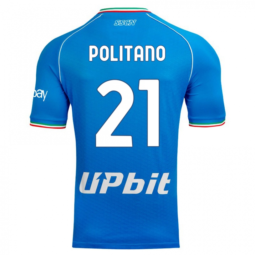 Damen Matteo Politano #21 Himmelblau Heimtrikot Trikot 2023/24 T-Shirt