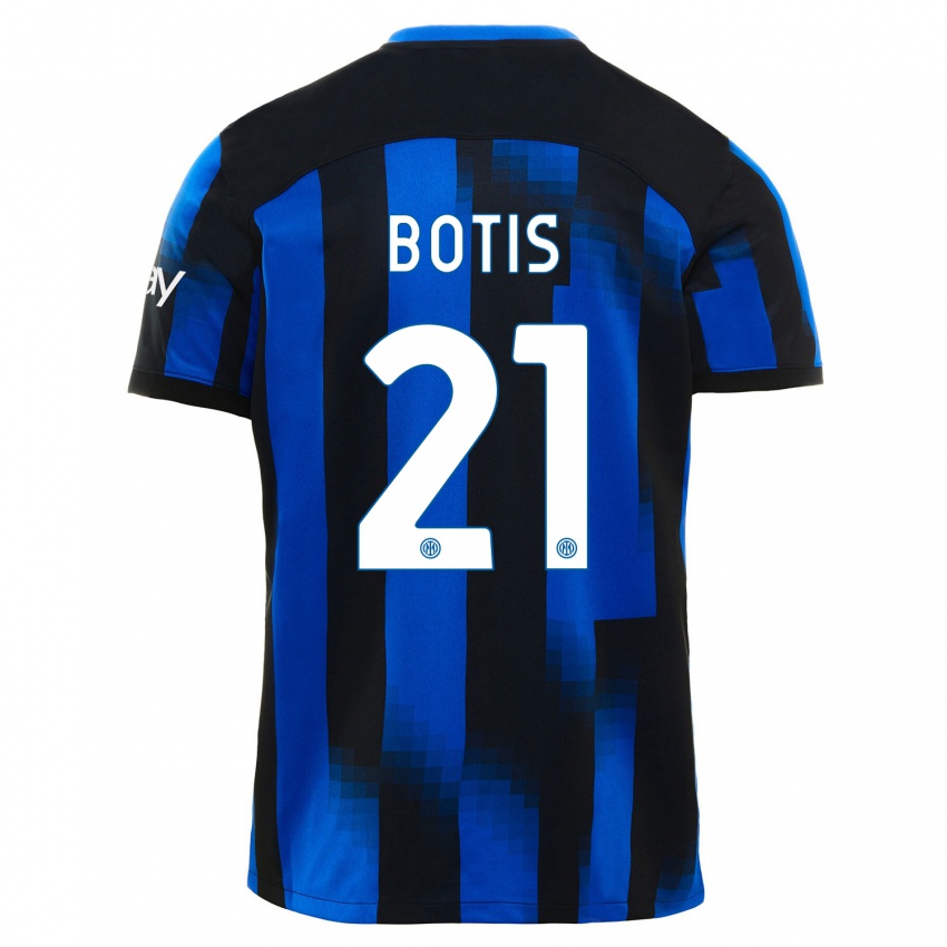 Damen Nikolaos Botis #21 Schwarz Blau Heimtrikot Trikot 2023/24 T-Shirt