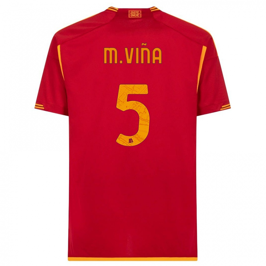 Damen Matias Vina #5 Rot Heimtrikot Trikot 2023/24 T-Shirt